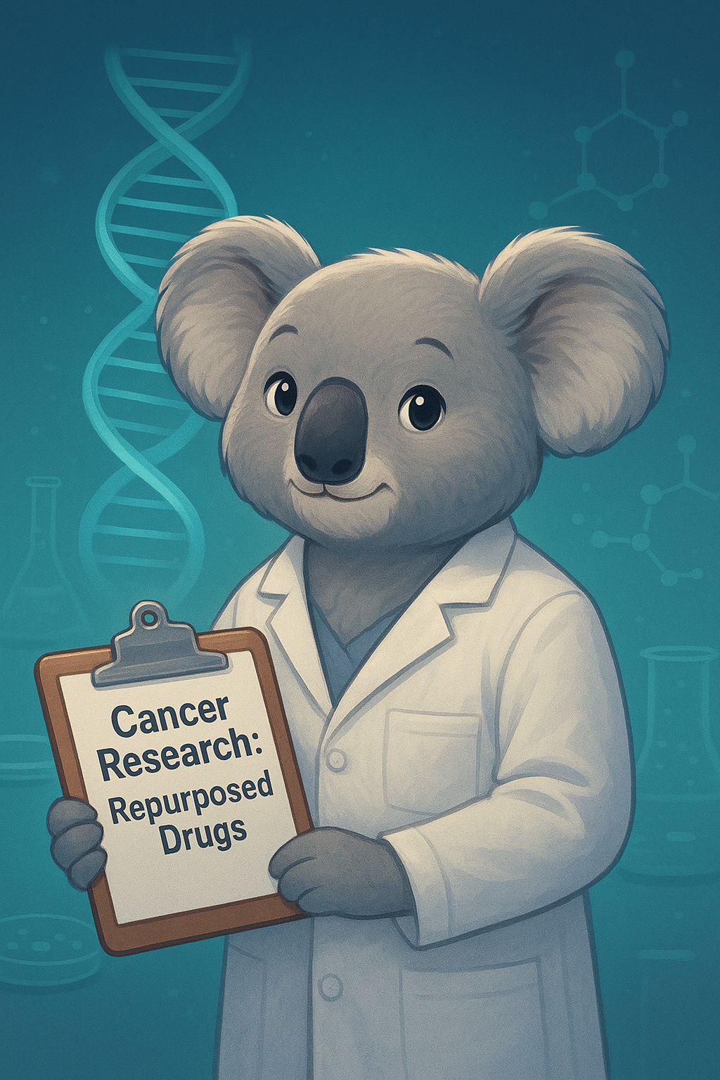 Coco the Koala has the courage to research repurposed drugs