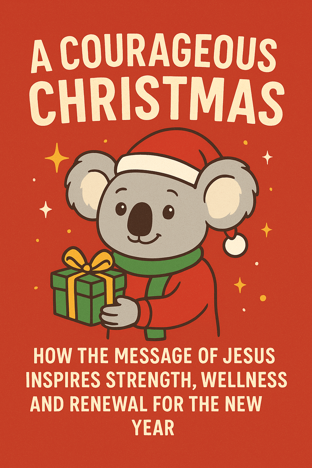 Coco the Koala Christmas illustration promoting hope, faith and holistic wellness